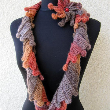 Multicolor Scarf "Fantasy" With Flower Tutorial