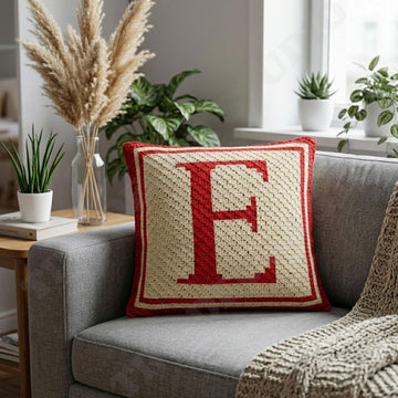 Letter E Name Pillow Cover CROCHET PATTERN