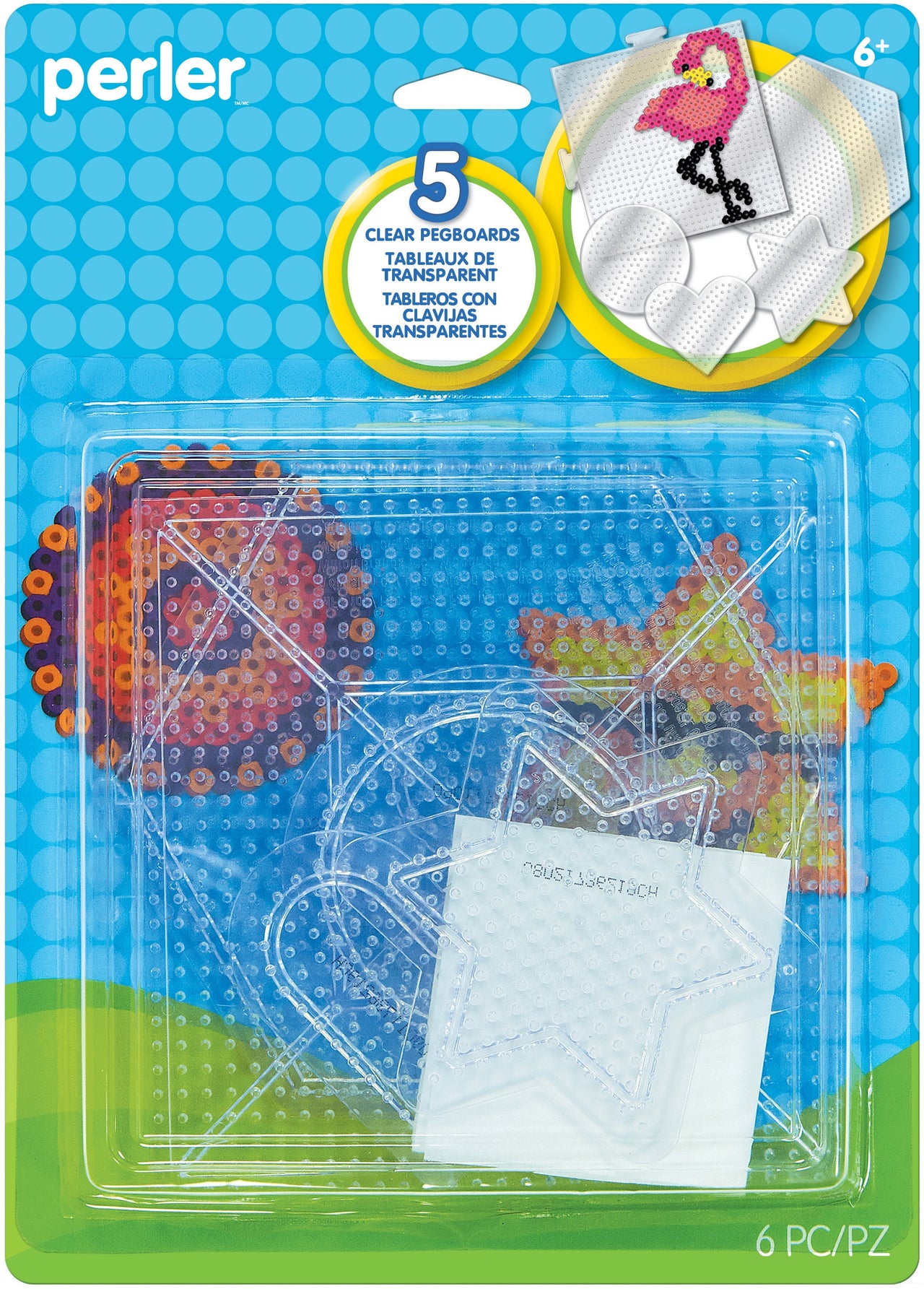 Perler Pegboards 5/Pkg - Clear