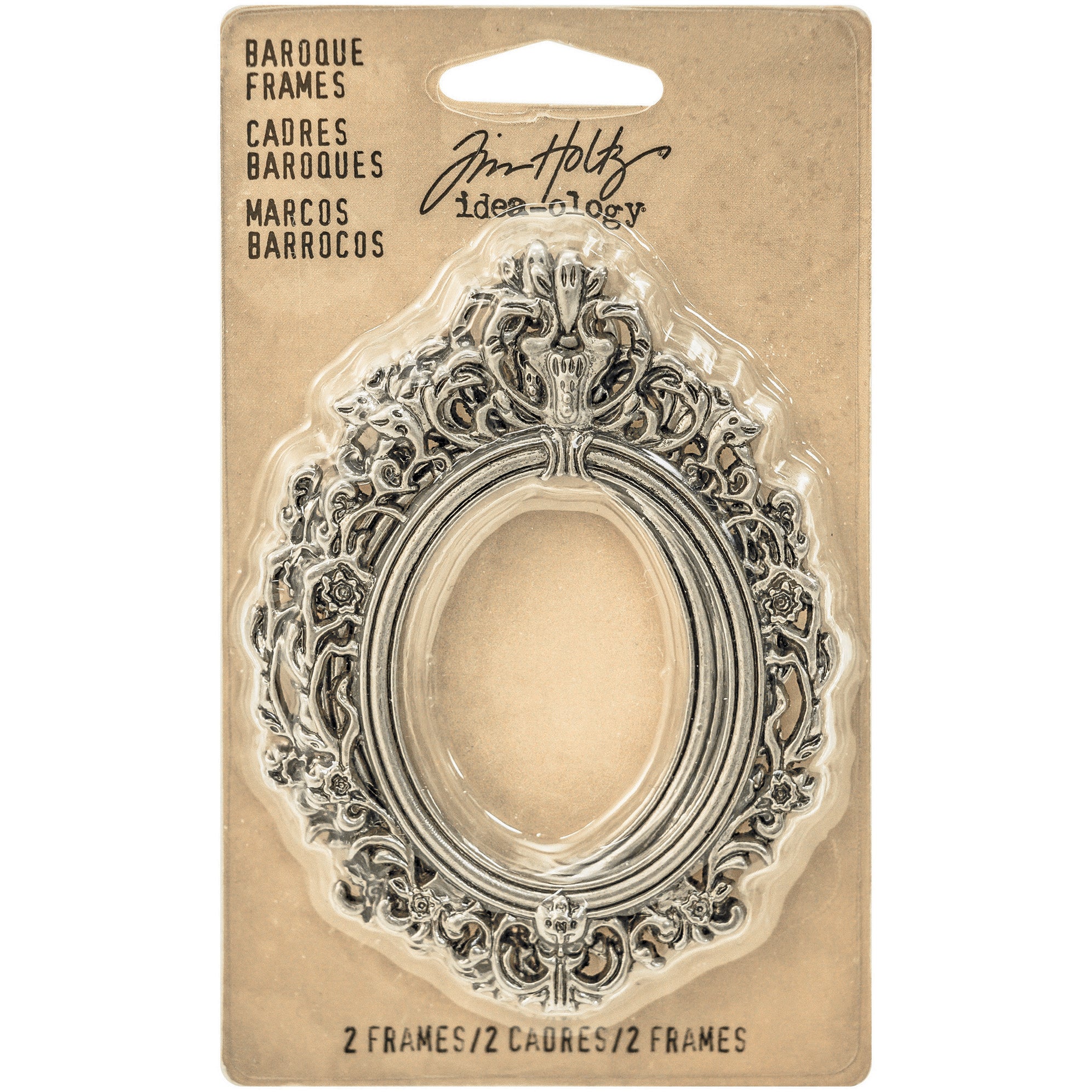 Advantus Idea-Ology Metal Baroque Frames 2.25"X3" 2/Pkg - Antique Nickel