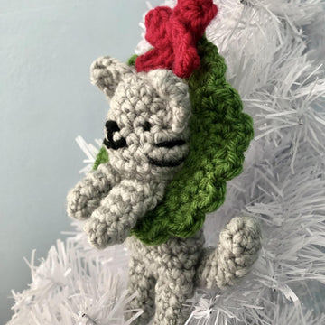 Cat in a Wreath Christmas Ornament