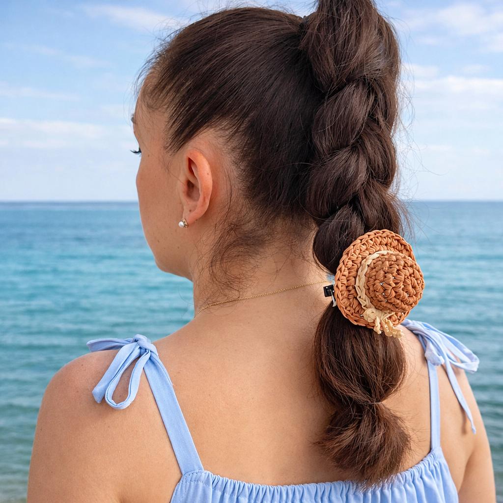 Mini Straw Hat keychain Crochet pattern