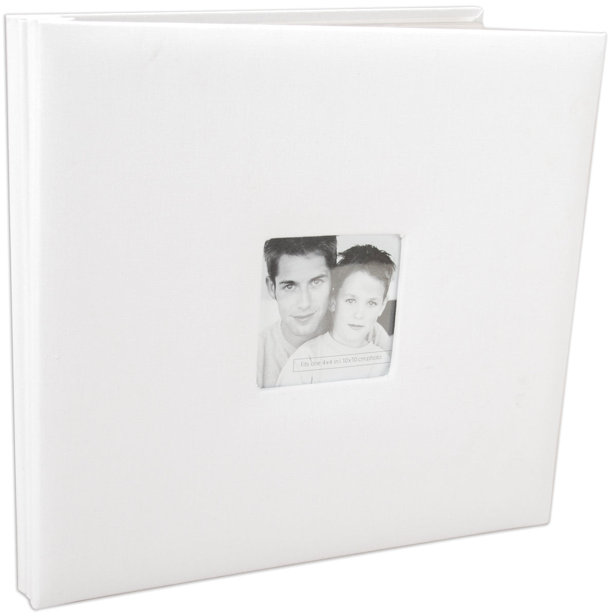 MBI Fashion Fabric Post Bound Album W/Window 12"X12" - White