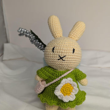 Miffy Bunny Outfit Bundle - Crochet Patterns for Overalls, Green & Pink Dresses with Accessories