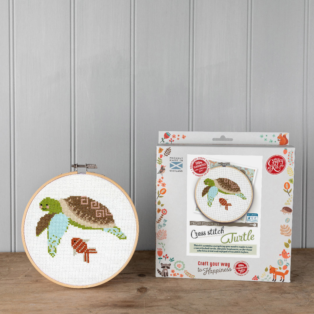 The Crafty Kit Company Turtle Cross Stitch Kit - 15cm