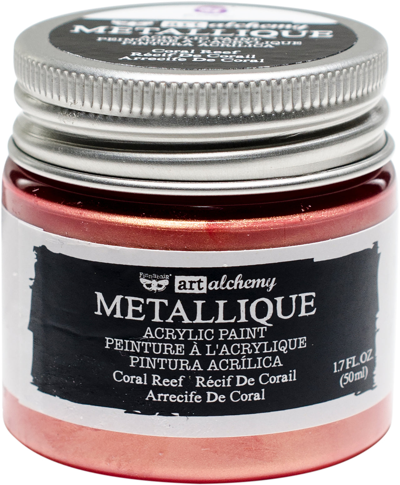 Prima Marketing Finnabair Art Alchemy Acrylic Paint 1.7 Fluid Ounces - Metallique Coral Reef
