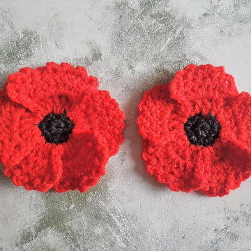 One Piece Poppy Flower Applique w 3 4 & 5 Petals