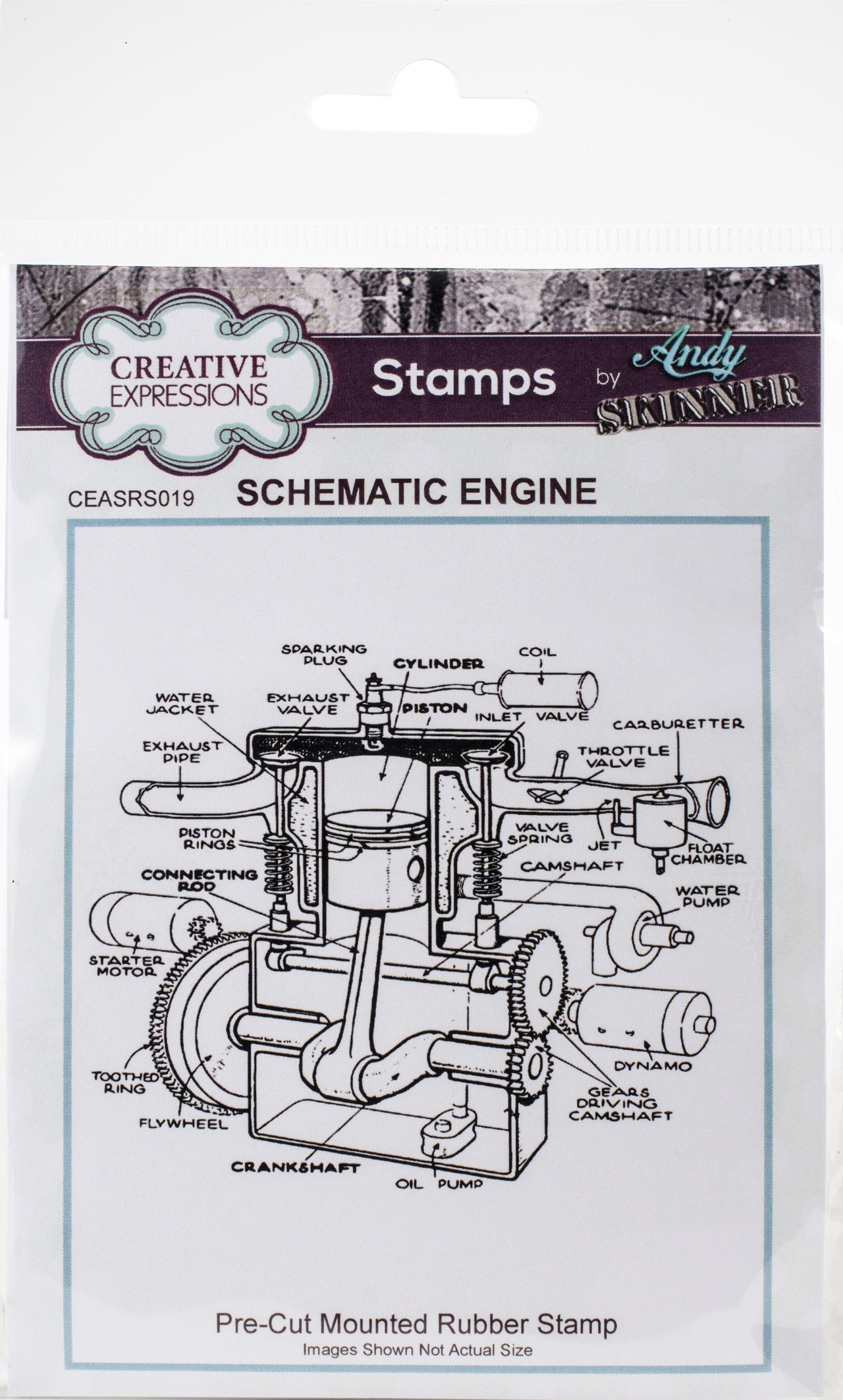 Creative Expressions Rubber Stamp By Andy Skinner - Schematic Engine