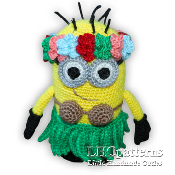 Crochet Minion Hula Pattern, Minion Hawaii Girl Crochet Pattern, Minion Crochet Pattern