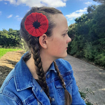 Knit-Look Crocheted Poppy