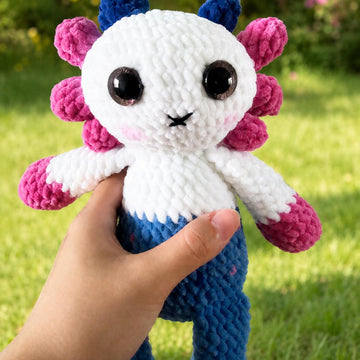 Bubbles the Bubble horn Axolotl Amigurumi, crochet pattern