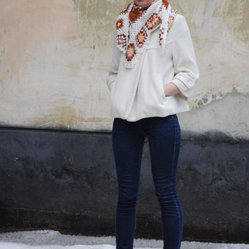 Cozy Corners triangular crochet scarf