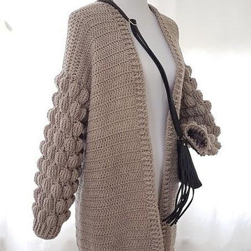Bubble sleeve cardigan