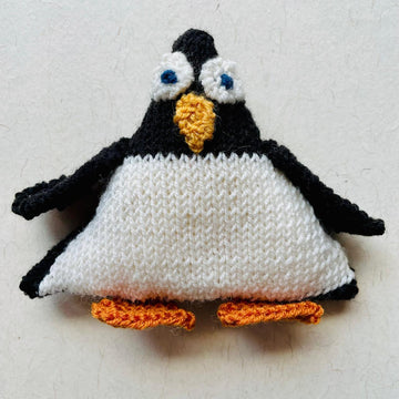 Knitted Penguin soft toy