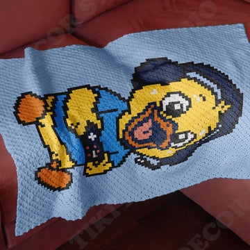 Baby Duck Gamer Blanket C2C Crochet Pattern Home Decor Digital Download