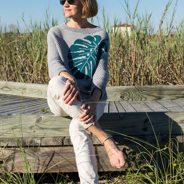 Monstera Mosaic Sweater
