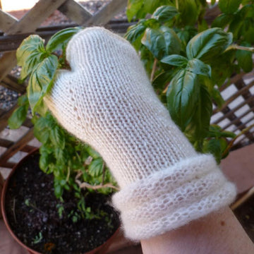 Powdered Sugar Fingerless Gloves
