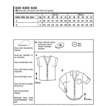 Burda Style Misses' Shirt with V Neck B6326 - Paper Pattern, Size 8-18