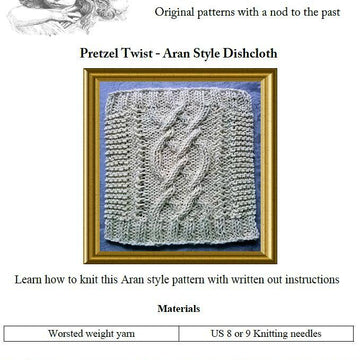 Aran Style Dishcloth Pretzel Twist