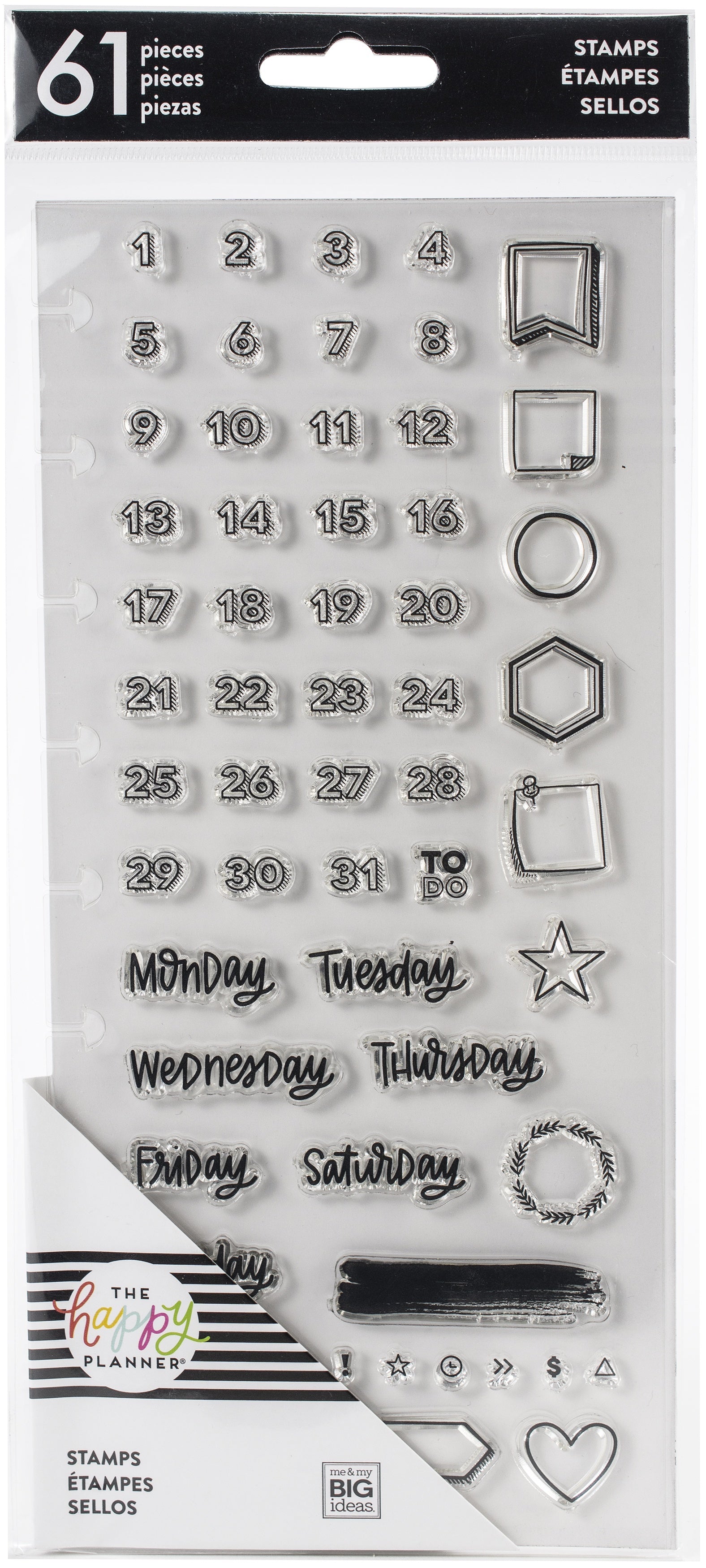 Happy Planner Clear Stamps - Days & Numbers Journaling