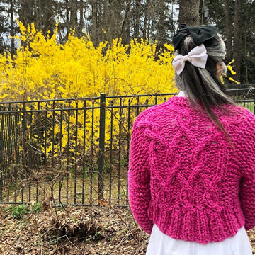 Cropped Fisherman Cardigan in Loopy Mango Big Cotton and Merino No. 5 - Downloadable PDF