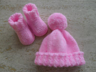 Baby Girl Booties & Hat