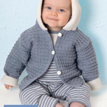 Tiddler Boy Blue Outfit Pdf Knitting Pattern Multiple sizes Jacket Hat Romper
