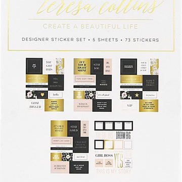 Teresa Collins Designer Stickers 5/Sheets - VIP