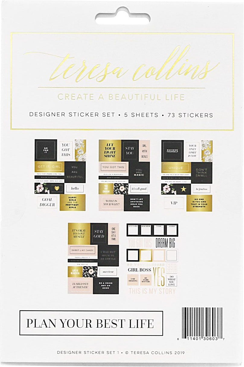 Teresa Collins Designer Stickers 5/Sheets - VIP