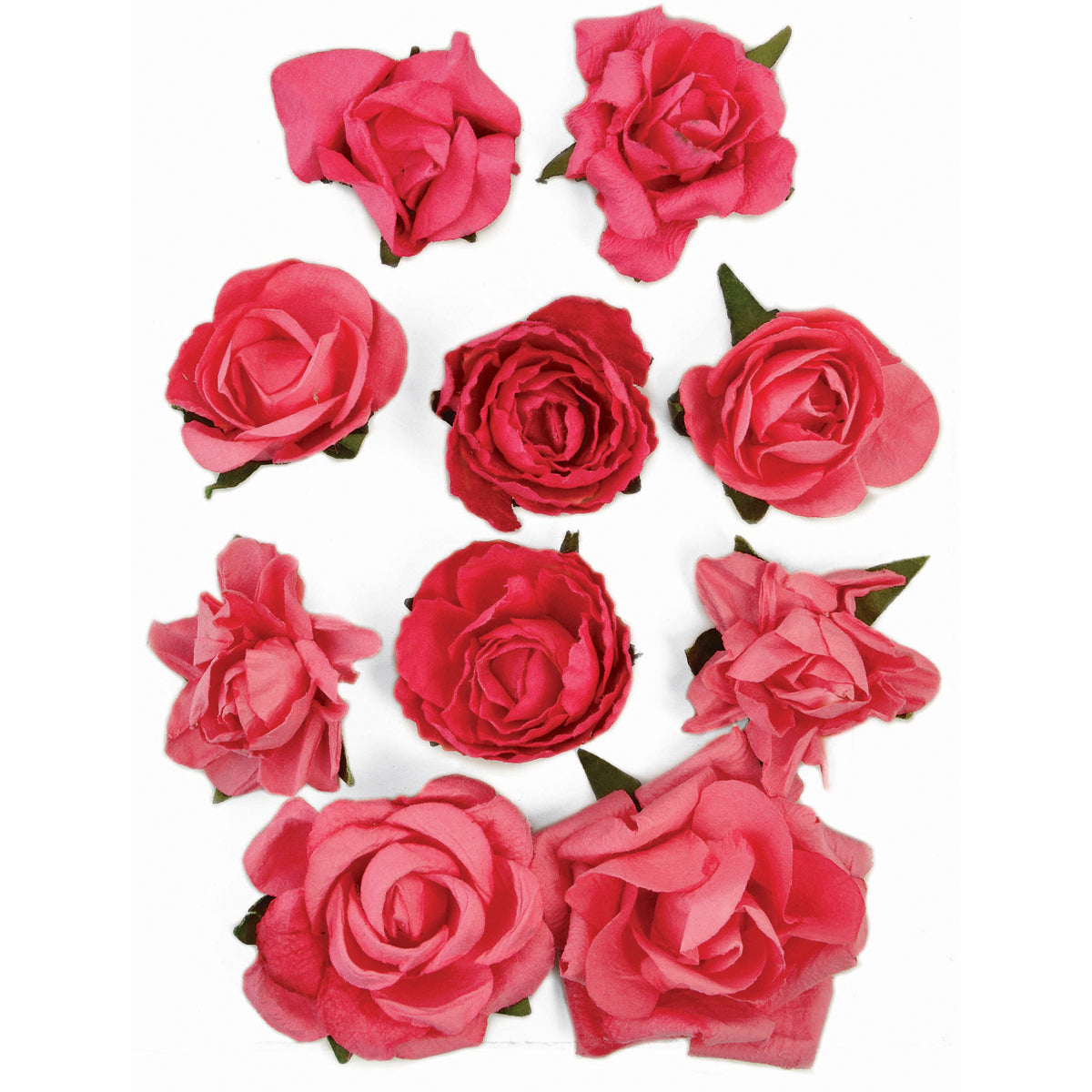 Kaisercraft Paper Blooms 10/Pkg - Hot Pink, 1" - 1.5"