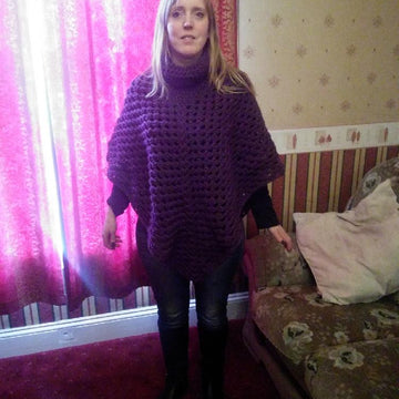 Cowl neck poncho