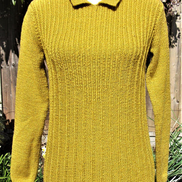 Ribbed Sweater with Collar