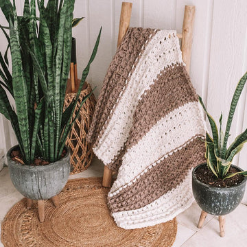 Stockinette Ridge Stitch Chunky Blanket