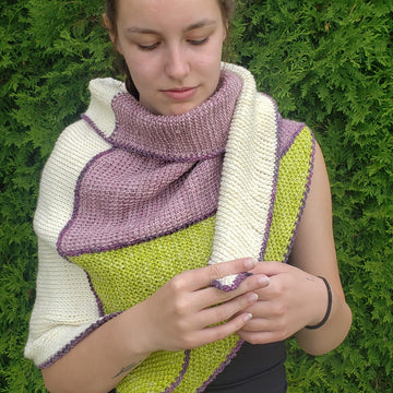 Cubic Tunisian crochet shawl.
