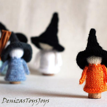 Waldorf Halloween Witches Babies from corks