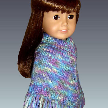 Easy poncho knitting pattern, fits American Girl and 18 inch Dolls