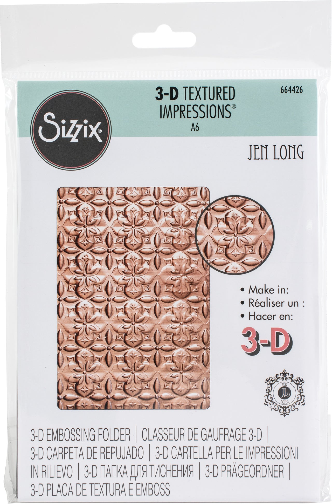 Sizzix 3D Textured Impressions By Jen Long - Adorned Tile