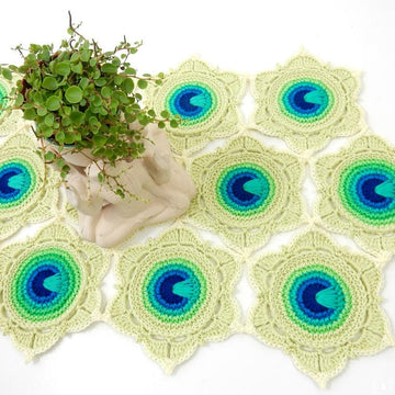 Flowering Peacock Feather Motif for Throw and more