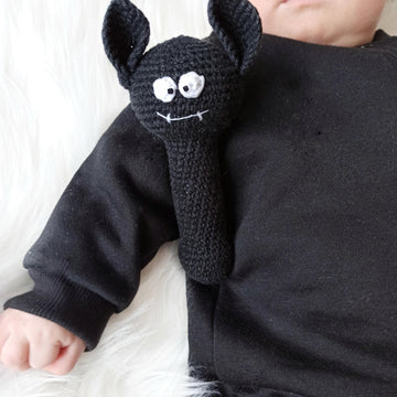 Crochet bat baby rattle pattern
