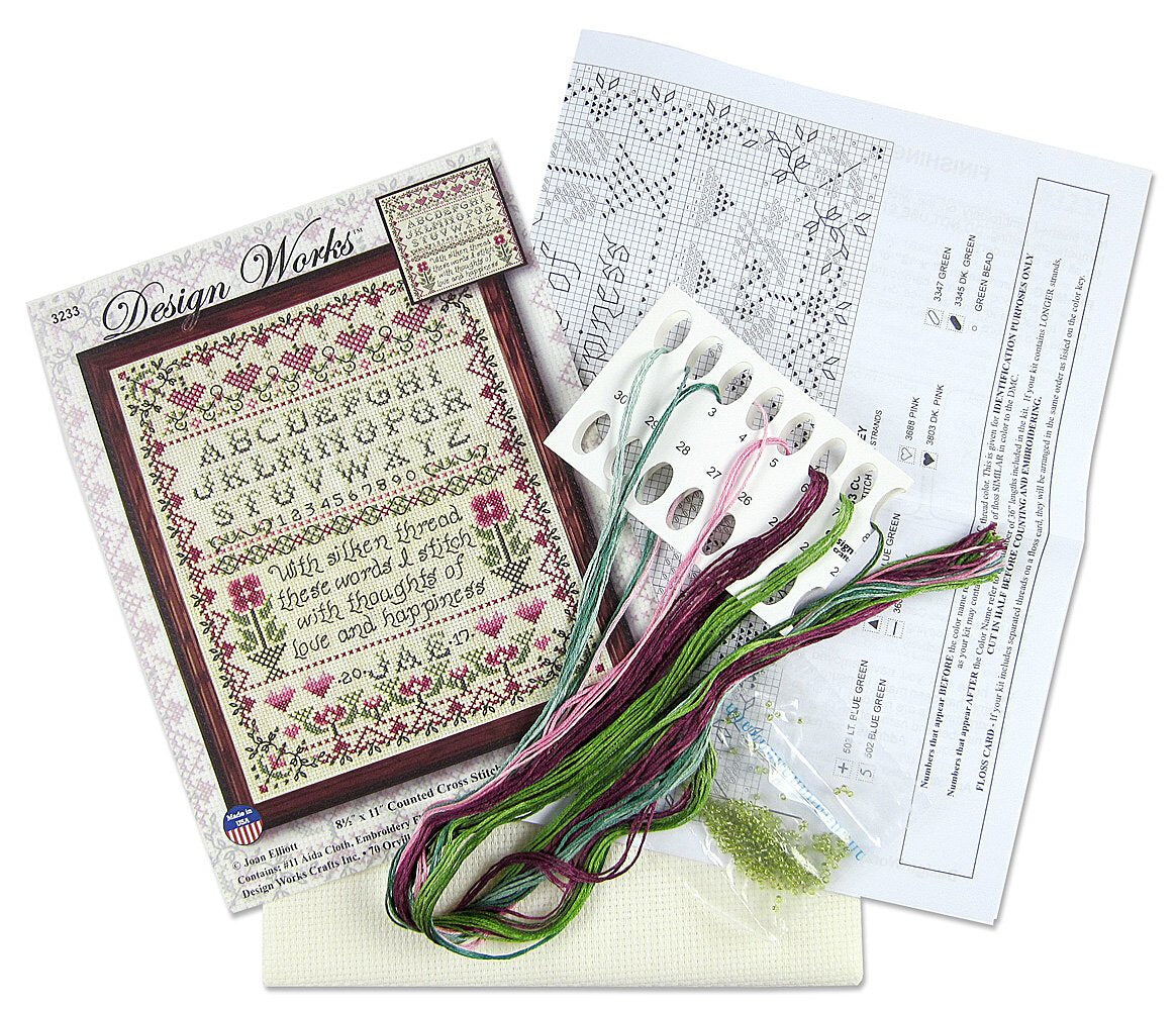 Design Works Stitcher Sampler Cross Stitch Kit - 21.59cm x 27.94cm