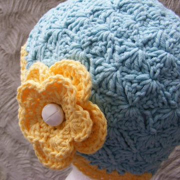 Sunshine and Shells Cloche / Chemo Cap