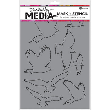 Ranger Dina Wakley Media Stencils 9"X6" - Flying Birds Masks