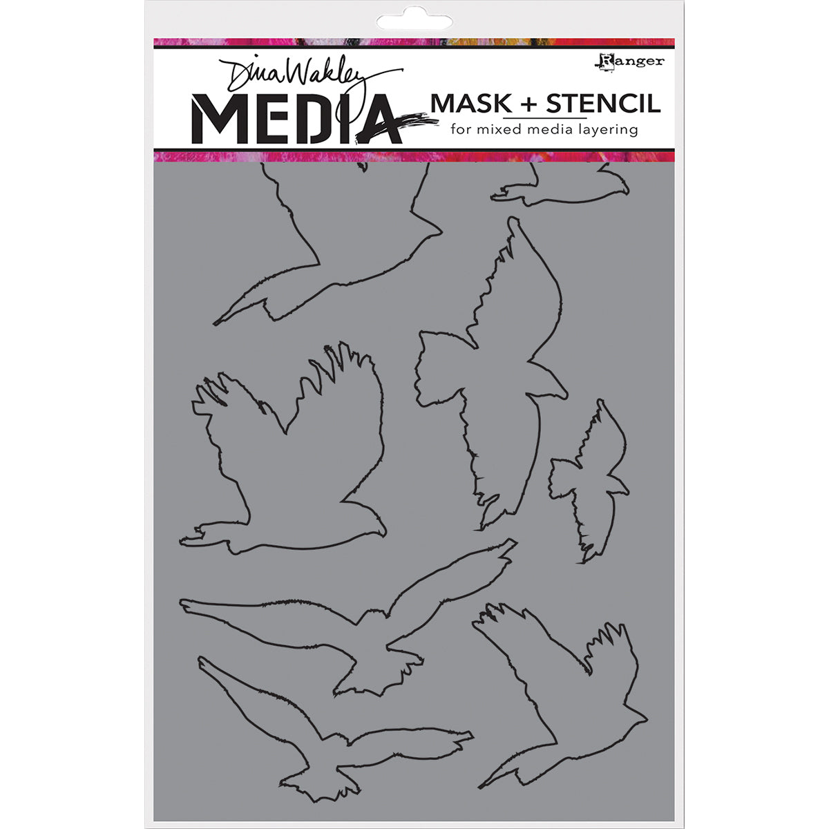 Ranger Dina Wakley Media Stencils 9"X6" - Flying Birds Masks