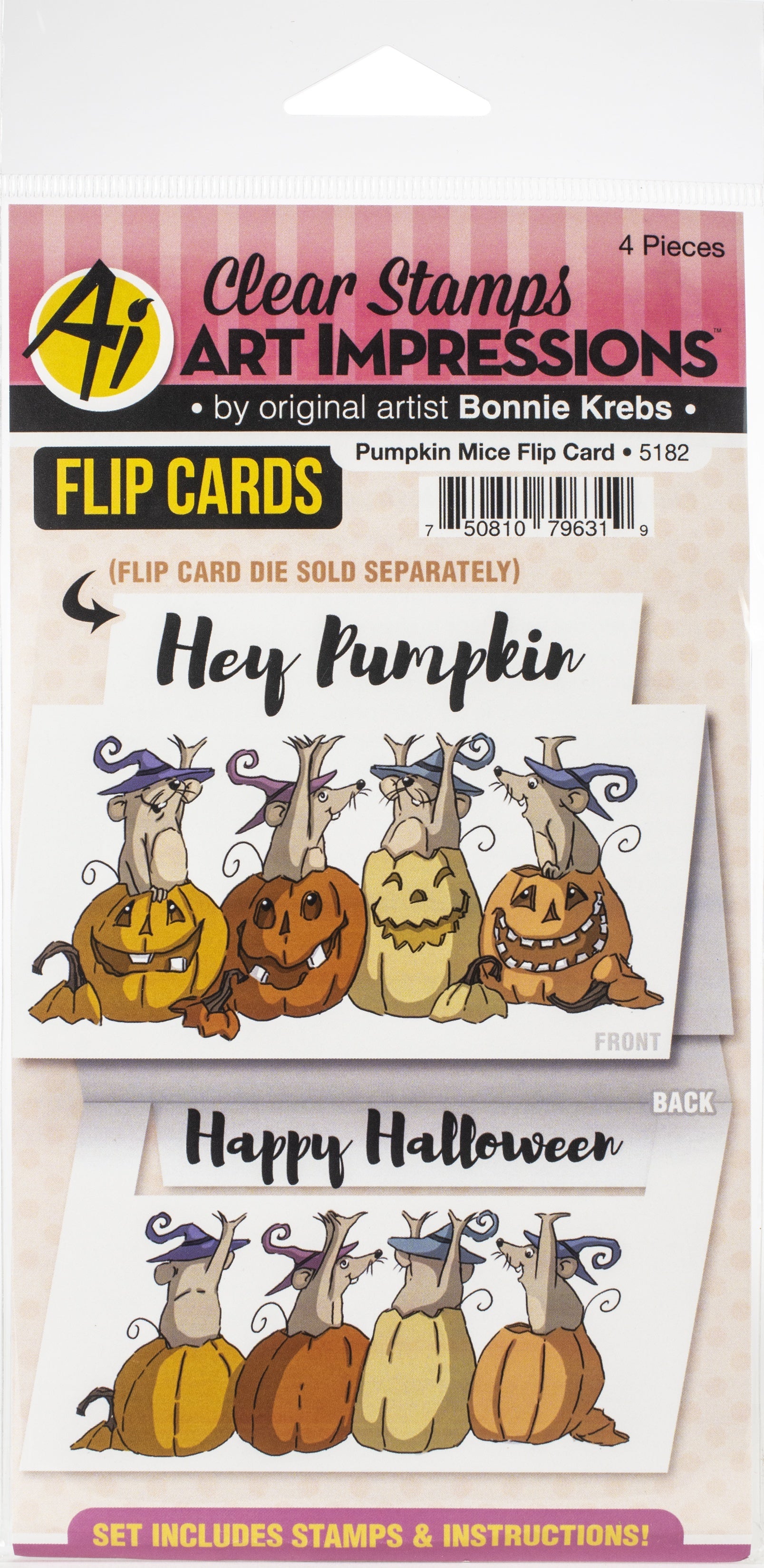 Art Impressions Flip Card Clear Stamp - Pumpkin Mice