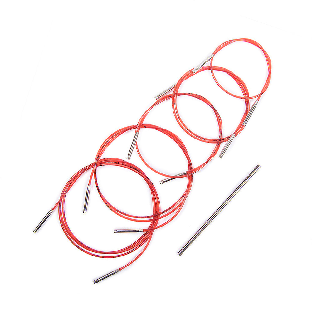 Addi Click Rocket Short Cord Multi pack - 40 cm, 50 cm, 60 cm, 80 cm, 100 cm with Connector (approx. US 16", 20", 24", 32", 40")