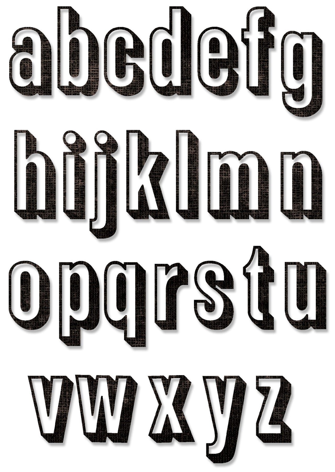 Sizzix Thinlits Dies By Tim Holtz 26/Pkg - Alphanumeric, Shadow Lower