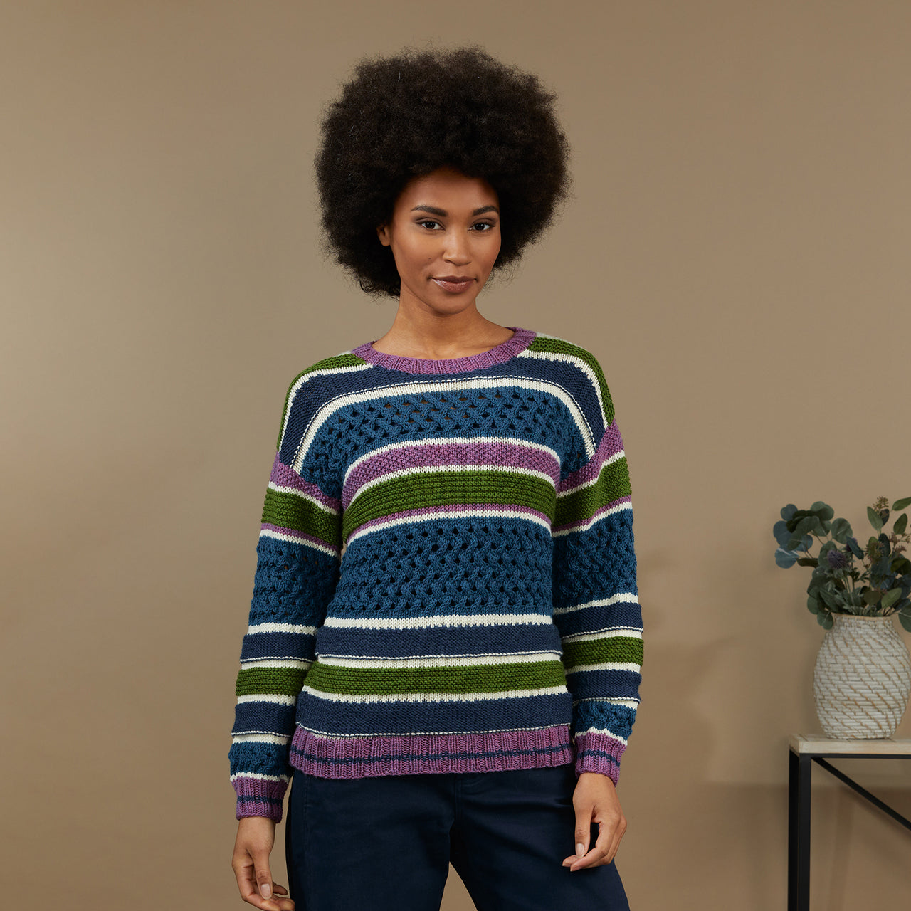 Star Peak Pullover - Jumper Knitting Pattern for Women in Tahki Yarns Superwash Merino Worsted Twist