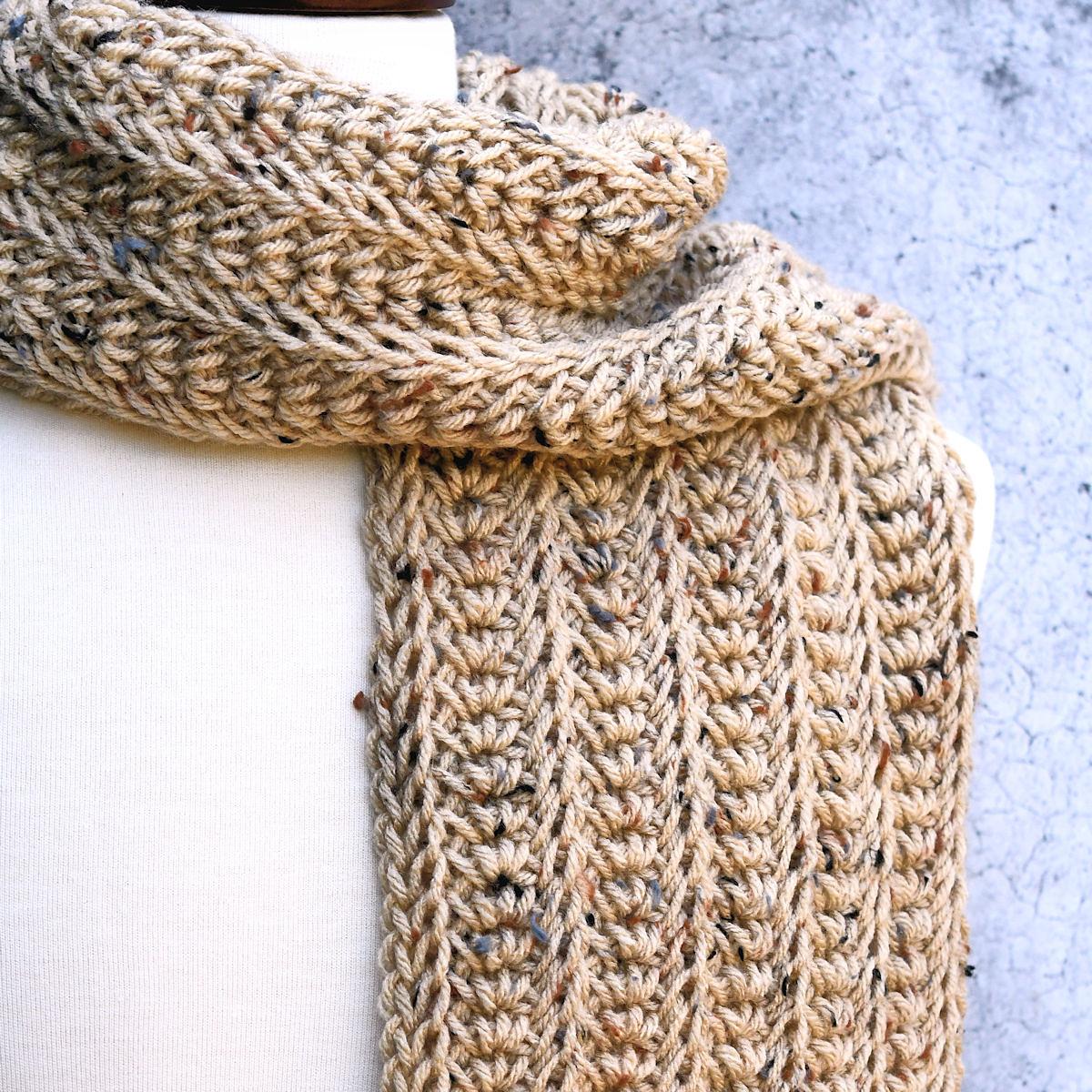 Tunisian Nautilus Mens Scarf