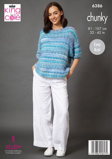 Sweaters in King Cole Flair Chunky - 6386 - Leaflet