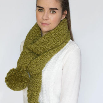 Chunky Pompom Cottontail Scarf